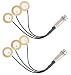 Dreokee Piezo Pickup Pack of 2, Thumb Piano Kalimba Pickup with 3 Transducers Self-adhesive 6.35mm End Pin Jack