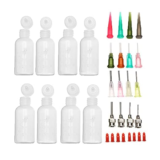 Pack of 8pcs 1 Oz.Jagua Henna Temporary Tattoo bottle Kit, Multi Purpose Precision Applicator with 16 Blunt Tips for Body Art Paint DIY Project
