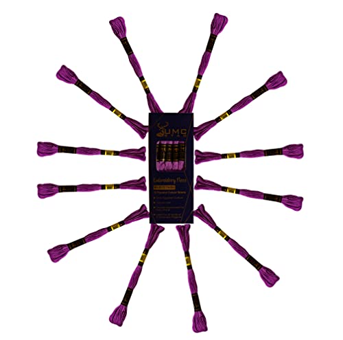 Image of 12 Pieces Violet 98 /3835 Premium Embroidery Thread Egyptian Cotton Skeins Cross Stitch Floss Oeko TEX Stranded Light Purple 98