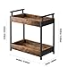KLM Countertop Coffee Station Organizer, 2 Tier Wooden Shelf for Coffee Bar Accessories, Condiment Storage Caddy for Kitchen, Bathroom Counter Organizer, Home, Office - Brown