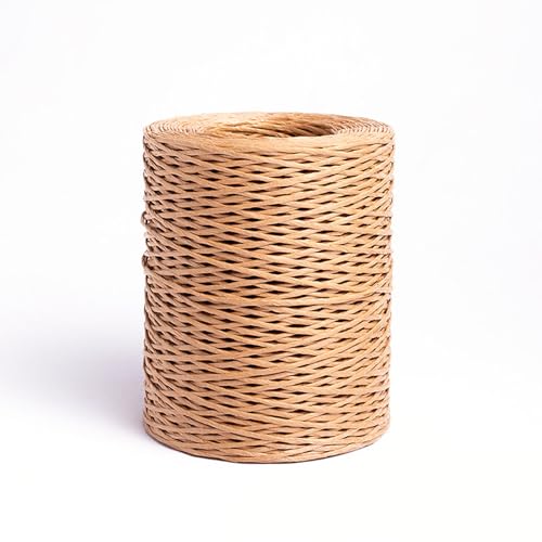 Huoflame Naturfarbener Eisendraht mit Papiermantel Reißfester 2mm x 200m Basteldraht für Blumenstiele DIY-Projekte kreative Geschenkverpackung Floristik & Gartenarbeit