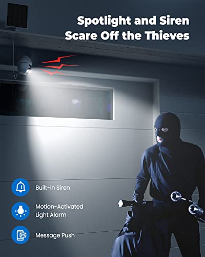 Codnida Security Camera Wireless Outdoor,2K Solar Security Camera,3Mp Battery Powered Surveillance Camera For Home With Night Vision,Ptz Control,2-Way Audio,Motion Detection,Compatible With Alexa #TOP2