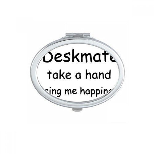 Miroir portable imprimé avec message de bonheur petit format mignon