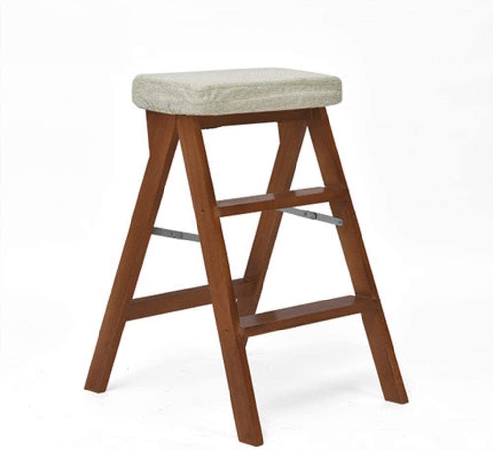 Taburete escalonado multifuncional de 2 niveles con diseño plegable y base estable