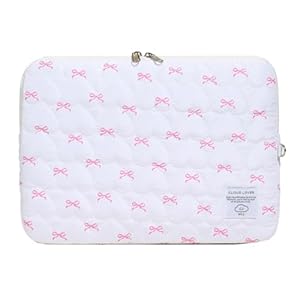 TIAASTAP Puffy Laptop Hülle für MacBook Air 13 Zoll (2025) – Süße MacBook Air Tasche mit Schleifenmuster | Leicht & Falbar Laptoptasche für 11-15 Zoll Laptops & iPads