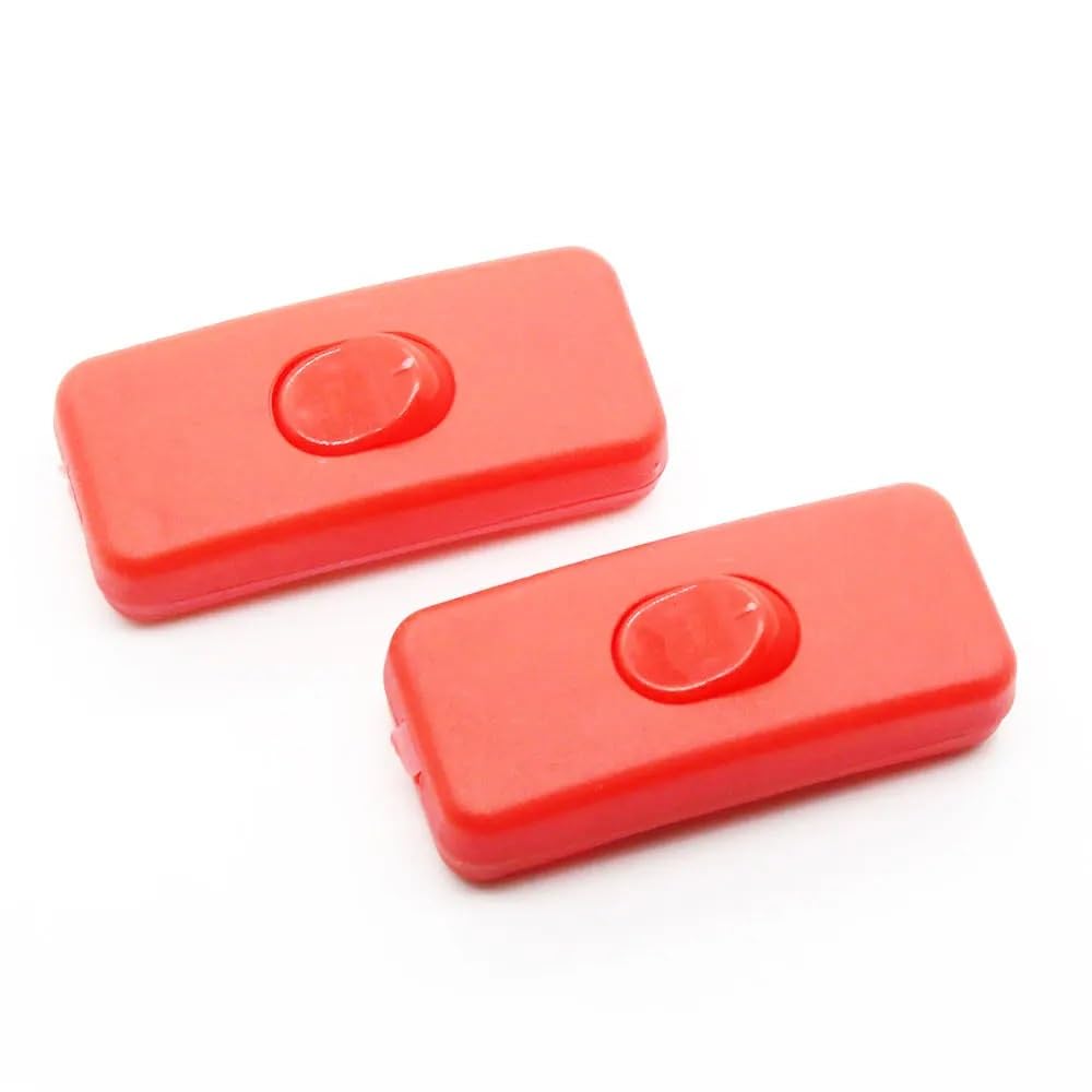 Liuchuchu Red Inline Switch 2Pcs On/Off Light Switches Table Lamp Switch 110-250V(Red)