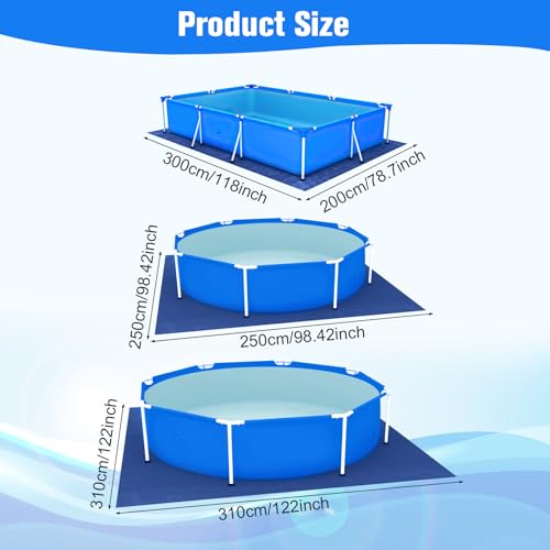 Miniatura 2 de Yizhixiangq Tapiz De Suelo Protector 300 X 200 Cm Para Piscina, Es Adecuado Para Rectangular Piscinas, Hinchables Y Piscinas Para Niños, Protege El Fondo De Tu Piscina