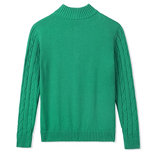 Image of Kid Nation Boys Sweater Cotton Quarter Zip Sweater Kids Cable Knit Pullover | Casual 1 /4 Zip Sweater for Child 3-14 Years (Previously Amazon Essentials)
