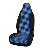 myoseya シートカバー 車用 汎用 カーシートカバー 前席 後部座席 伸縮性 通気 防汚 レトロ 上品 おしゃれ 取り付け簡単 自動車 乗用車 カー用品 02_ブルーチェック