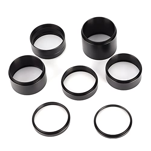 Lens Extension Tubes, Aluminum Alloy 8Pcs Set 3 5 7 10 12 15 20 30mm, for Astronomical Telescope Photography, M42x0.75mm