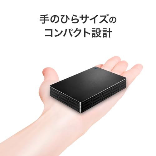 IODATA 外付けHDD 4TB カクうすLite テレビ録画 PC 両対応 4K録画 USBバスパワー(USB 5Gbps/3.2 Gen1 対応)データ保存 バックアップ 静音 コンパクト ポータブル 日本メーカー HDPH-UTV4DK/E