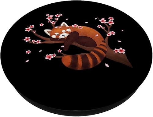 Miniatura 2 de Flor de cerezo japonesa de panda roja vintage  PopSockets Grip y soporte para teléfonos y tabletas