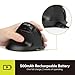 DELUX Left Handed Ergonomic Mouse, Mini Wireless Vertical Mouse, Silent Click Ergonomic Mouse, Up to 4000 DPI, 6 Buttons, Rechargeable, Bluetooth/2.4G/ Wired, Tri-Mode for Laptop/PC (M618ZD-Black)