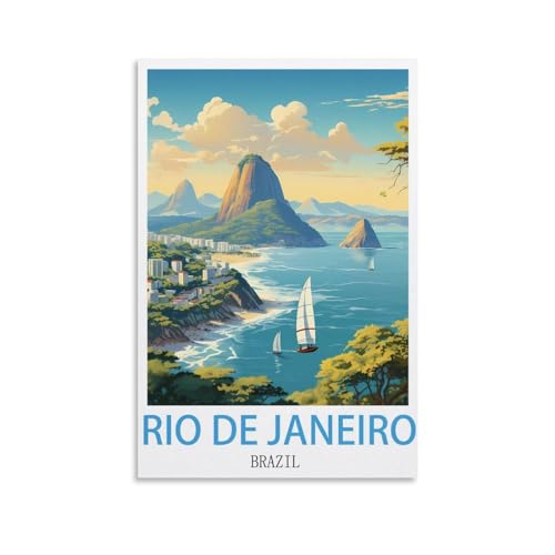 CYYHGEE Poster vintage Rio de Janeiro Brésil sur toile pour décoration d'intérieur ou salon 20 x 30 cm
