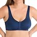 Leading Lady Women's Plus-Size Leisure Front Closure Extra Comfort Bras, Sapphire, 52DDFG