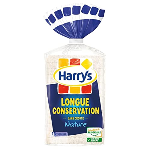 PAIN DE MIE SANS CROÛTE LONGUE CONSERVATION NATURE 325G, HARRYS, LOT DE 4
