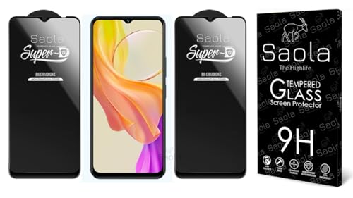 Image of Saola HD Clear Tempered Glass for Vivo Y18e | High Strength 9H Protection, Smooth Touch, Full Coverage Screen Guard, 2-Step Installation Kit | Quick & Easy Application (Pack of 2)