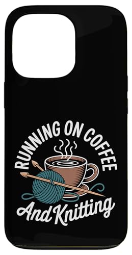 Running On Coffee And Knitting юj҂݂̎ |- X}zP[X iPhone 13 Pro p