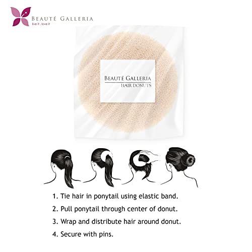 Beaute Galleria Hair Donut Bun Maker Ring Style Mesh Chignon Ballet Sock Bun (Mini, Beige/Blonde) #TOP5