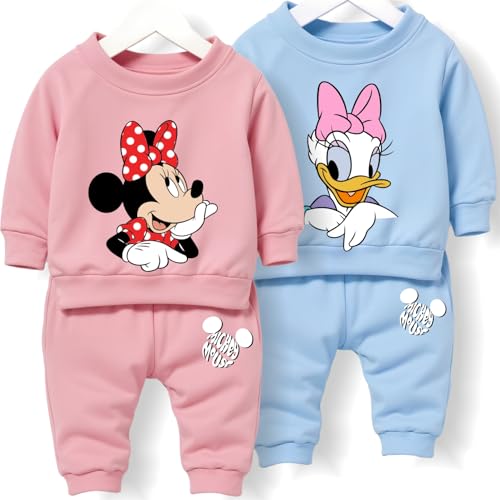 Image of Minicult Kids Cotton Co-ords Full Sleeve Sweatshirt and Pant Set with Character Print