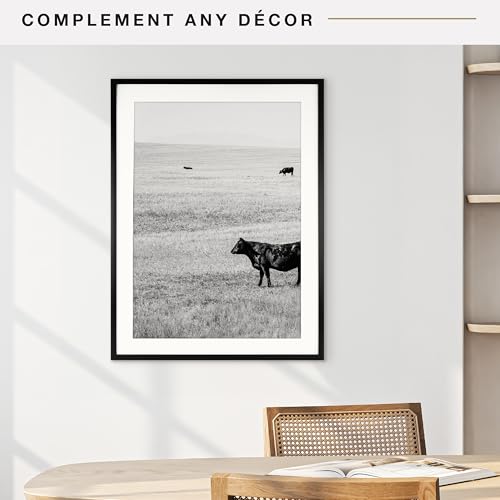 Image of MCS Everline Collection 24x32 Matted Poster Frame with 20x28 Picture Display, Black Vertical & Horizontal Wall Hanging Large Frame for Photos, Posters & Art Prints (1-Pack)