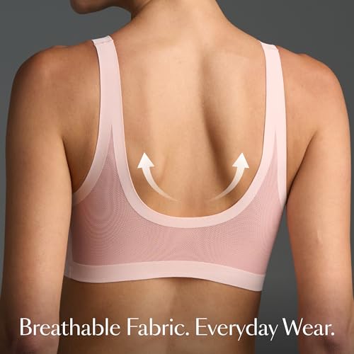 Image of EBY Sheer Mesh Bralette for Women Seamless Wireless Bra with Support - Without Metal Wire
