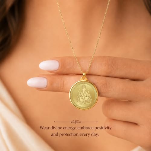 Image of DIVINITI 24K Gold Plated Double-Sided Religious Pendant with Premium Gift Box, Spiritual Locket for Men & Women, Devotional Jewellery for Gifting & Everyday Wear