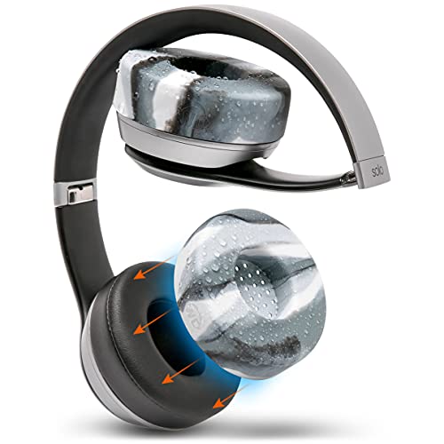 Image of WC SweatZ Solo - Patented Earpad Sweat Covers for Beats Solo 4, Solo 3 & Solo 2, Made by Wicked Cushions | Sweatproof & Machine Washable | Marble