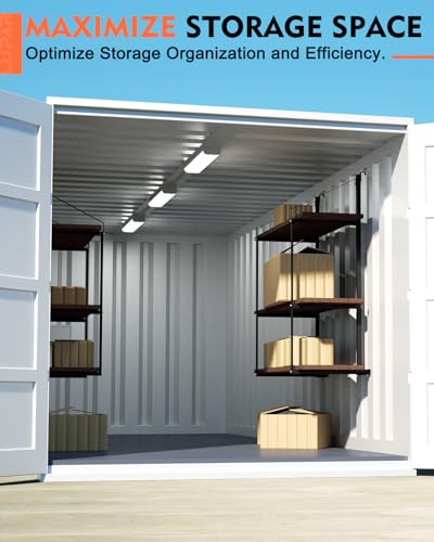 Lupar Shipping Container Shelf Shelving Brackets 3-Layers Heavy-Duty Steel Cargo Containers Storage Shelves 19"(D) x 52"(H) 4 PCS