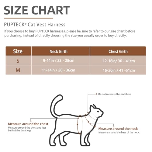 PUPTECK-Cat-Harness-and-Leash-Set-Escape-Proof-Reflective-Adjustable-Soft-Mesh-Kitten-Vest-Harness-for-Walking-Travel-Black-S