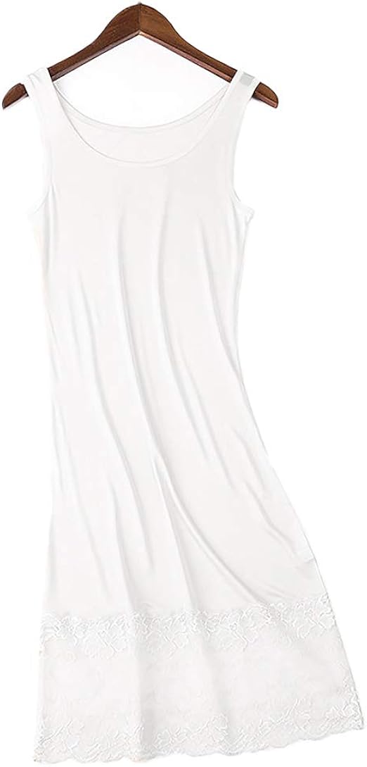 Amazon Co Jp シルク タンクトップワンピース シルク100 レース付き インナー タンクトップ キャミソール ワンピース ペチコート スリップ ランジェリー 汗取り 吸汗 速乾 温活 防臭 絹インナー 保湿 通気快適 敏感肌用 ホワイト L 服 ファッション小物