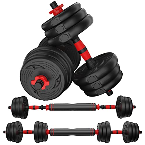 Ajumker Dumbbell Set Adjustable 44Lbs Dumbbells Barbell Set 2 In 1 Dumbbells Set Strength Training Gym Weights Set 20Kg Bodybuilding Fitness Free Weight Lifting Training For Home Gym Office Equipment #TOP1