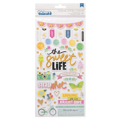 American Crafts Rush THICKERS PHRSE, Sweet Life Phrase & Icon/Chipboard