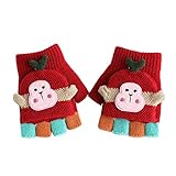 Género: Niños Y Niñas Cubre la Mitad Superior de Dinosaurio con manopla Convertible Dedo para niños pequeños Guantes de Lana Niños Guantes Flip Niños Guantes de Invierno Guantes De Limpieza Resistentes (b-Red, One Size)