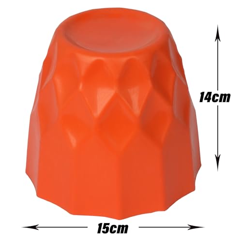Image of Kuber Industries Flower Pot | Flower Planter Pots for Indoor | Flower Pots for Outdoor | Pot for Garden & Balcony Flowering | Flower Plants Pot | Barfi Flower Pot | 6 Inch | Pack of 2 | Orange