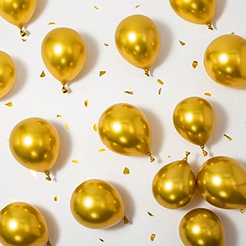 Chrome Silver Balloons 5 Inch Small Balloons 5in Silver Metallic Latex Party Balloons with Balloon Garland Tape Dot Glue for Baby Shower Birthday Party Decorations 50pcs