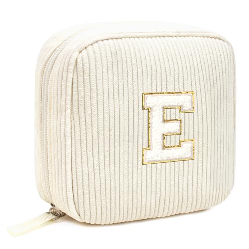 Monogram Initial Makeup Bag Beige