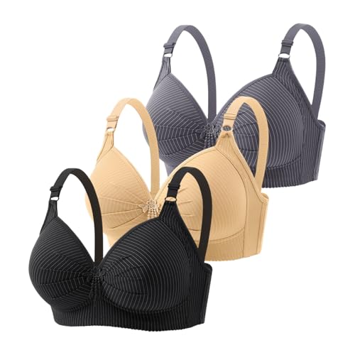 Sujetador de encaje floral pack de 3 cómodos bralettes inalámbricos color verde menta talla 50
