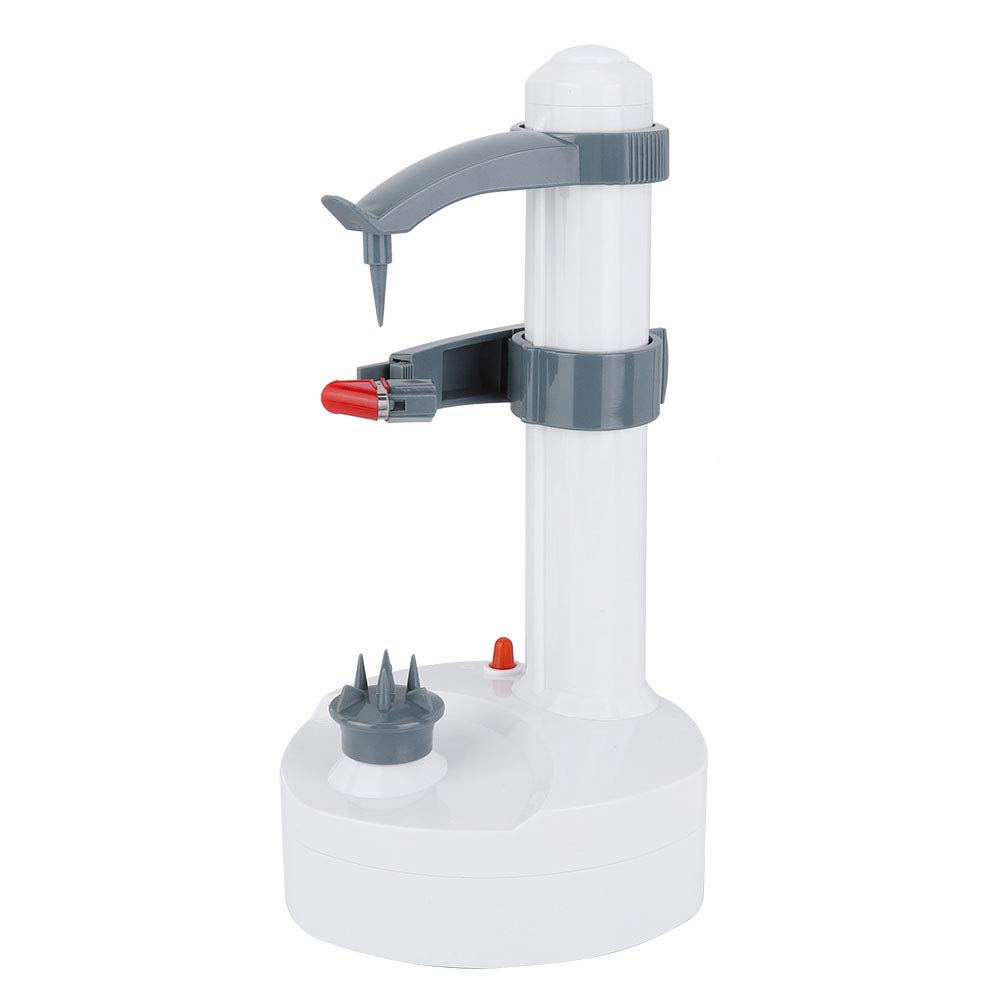 Pelapatate Elettrico Automatico per Cucina, Sbucciatore Multifunzione per Frutta e Verdura, Macchina Pelatrice Rapida con Lame in Acciaio Inossidabile, Bianco