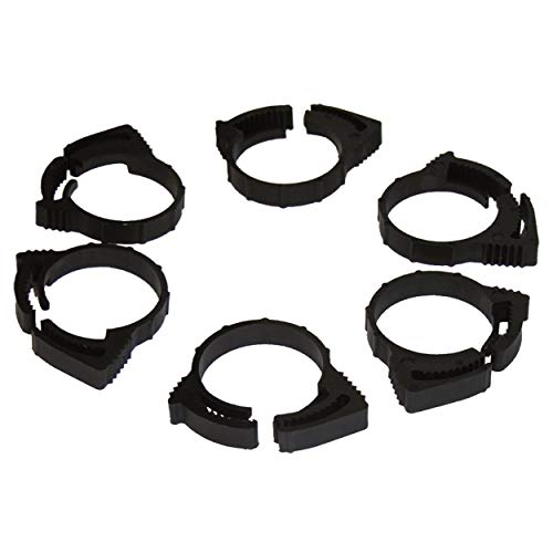 Two Little Fishies ATL5410W 6-Piece Plastic Hose Clamp Set, 3/4-Inch