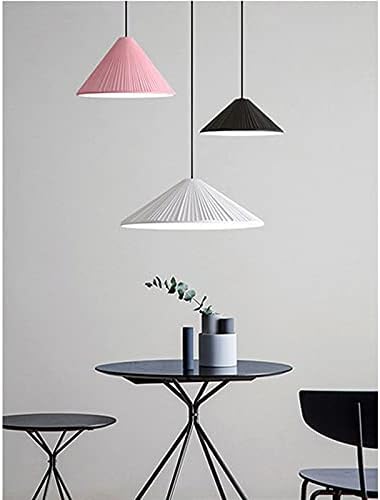 TTBDDDYH Nordic moderne LED hanglamp, hars lampenkap hangende licht, verstelbare hoogte plafond kroonluchter, voor slaapkamer winkel café hal verlichting designer lamp, zwart photo 2
