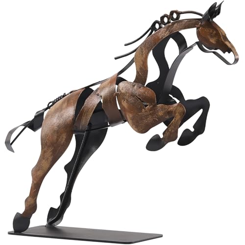 SunBlogs Art Horse Statue, Unique Metal Art Handmade Sculpture for