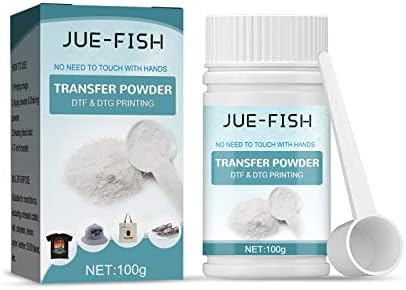 DEYROS 100g DTF Powder White Digital Transfer Hot Melt Adhesive, DTF PreTreat Transfer Powder for Black or Dark Colored Garments, DTF Hot Melt Adhesive Powder for All DTF and DTG Printers