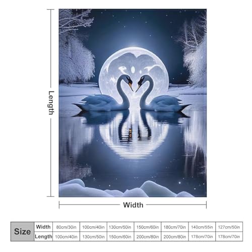 Couverture cygne haut de gamme en flannel douce de 130×150cm