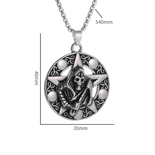 Collier pentagramme gothique à offrir avec son pendentif crâne