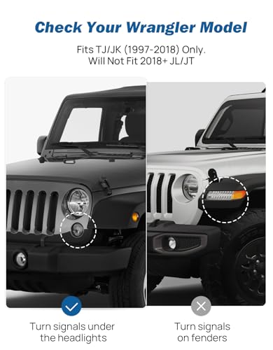 JOYTUTUS Upgraded Round Wrangler Mirrors Doors Off Compatible with Wrangler JK TJ 1997-2018, No Vibrate & Wobble Side Mirrors for Doors Off Driving, Easy-Install