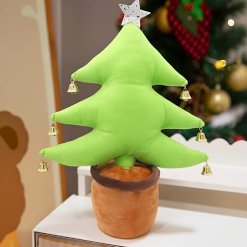 Image of Tickles Merry Christmas Santa Claus X-MAS Soft Stuffed Plush Tree for Kids Christmas Birthday Gift (Color: Green ; Size: 40 cm)