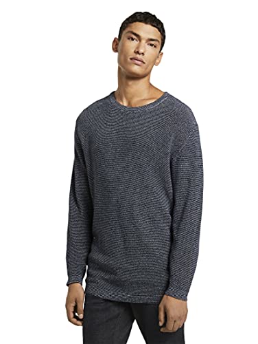 TOM TAILOR Denim Maglione Mélange, Uomo, Blu (Navy...