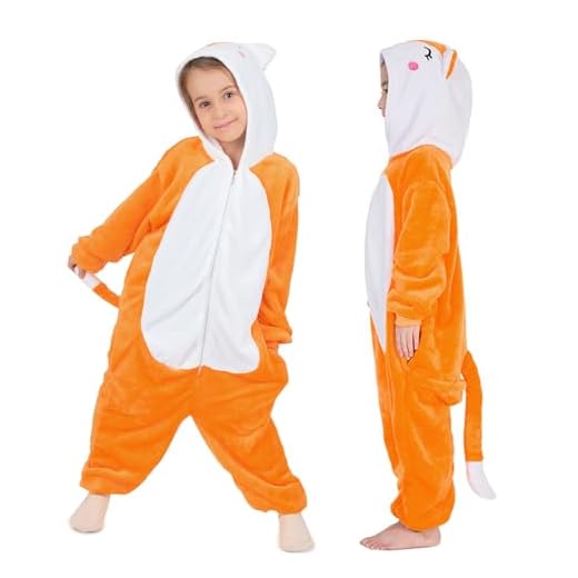 Vcumter Pijama de Zorro Onesies, Mono de Franela Animal Niña Unisexo Cosplay Traje Disfraz Onesie Pijamas de Una Pieza Dormir Suave Regalos para Niños y Niñas Halloween Camuflaje Carnaval