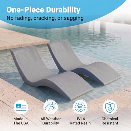 Image of Aqua Outdoors Pool Lounge Chairs, Pool Chairs for in Pool, 9-in Water Depth